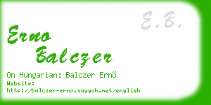 erno balczer business card